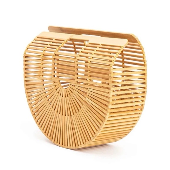 Handmade Bamboo Woven Tote Bag - Picture 2 of 12